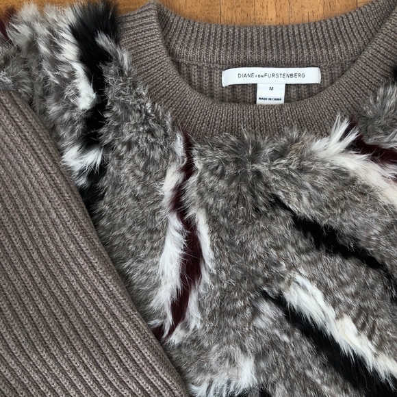 Diane Von Furtsenberg Jameson Merino Rabbit Fur Sweater - Picture 6 of 12